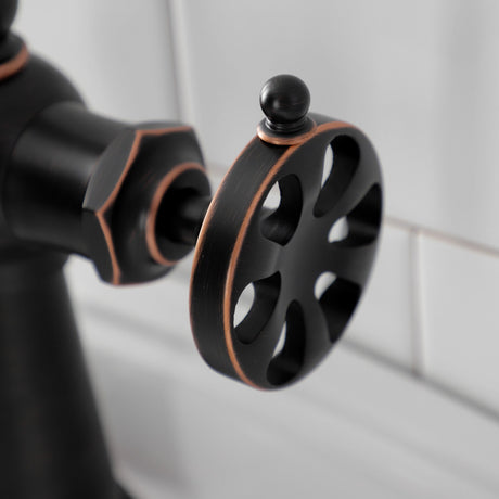 Belknap KS354RXNB Single-Handle 1-Hole Deck Mount Bathroom Faucet with Push Pop-Up, Naples Bronze