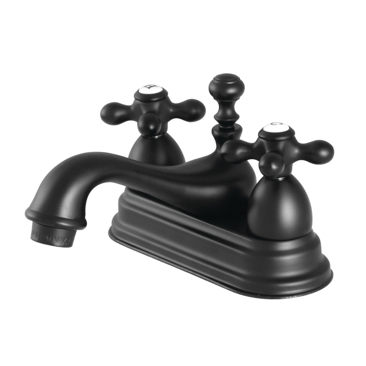 Restoration KS3600AX Two-Handle 3-Hole Deck Mount 4" Centerset Bathroom Faucet with Brass Pop-Up, Matte Black
