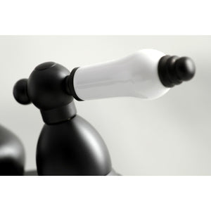 Restoration KS3600PL Two-Handle 3-Hole Deck Mount 4" Centerset Bathroom Faucet with Brass Pop-Up, Matte Black