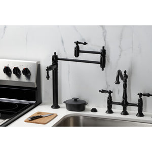 Restoration KS3700AL Single-Hole Deck Mount Pot Filler, Matte Black