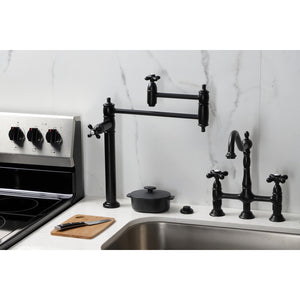 Restoration KS3700AX Single-Hole Deck Mount Pot Filler, Matte Black