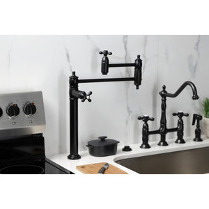 Restoration KS3700AX Single-Hole Deck Mount Pot Filler, Matte Black