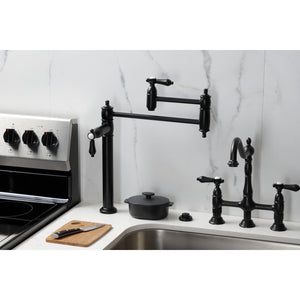 Heirloom KS3700BAL Single-Hole Deck Mount Pot Filler, Matte Black