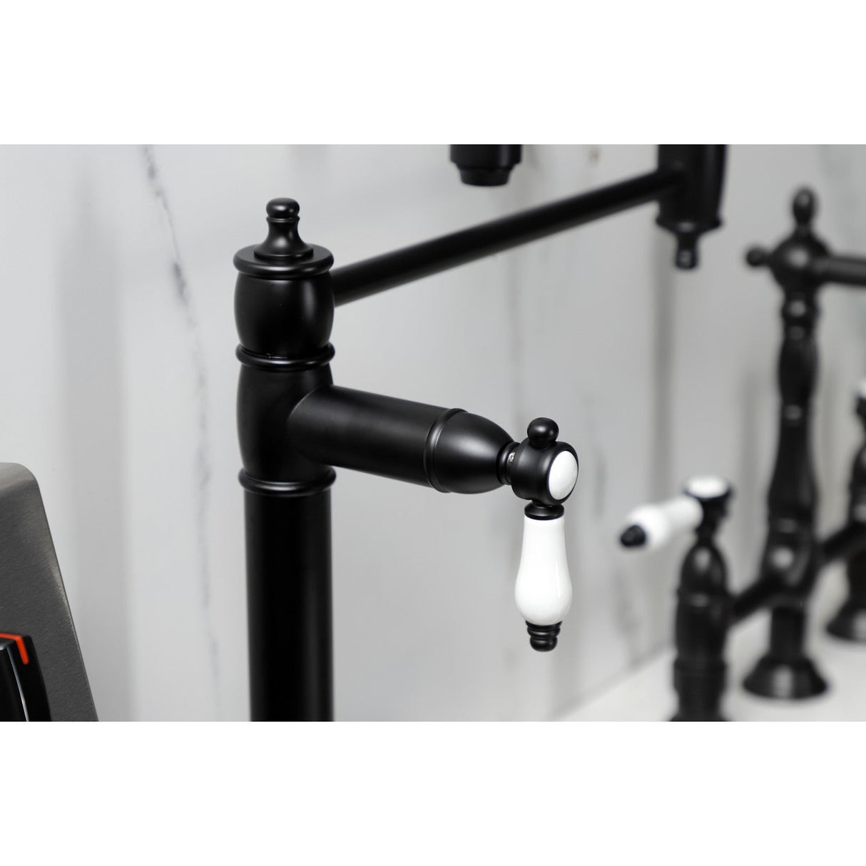 Bel-Air KS3700BPL Single-Hole Deck Mount Pot Filler, Matte Black