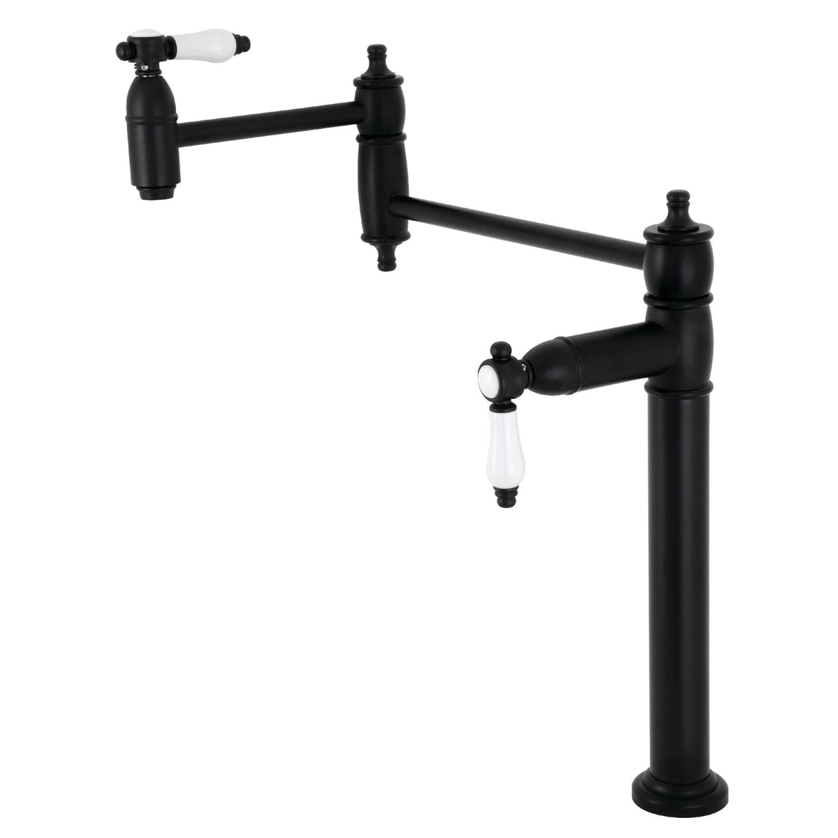 Bel-Air KS3700BPL Single-Hole Deck Mount Pot Filler, Matte Black