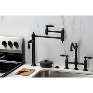 Duchess KS3700PKL Single-Hole Deck Mount Pot Filler, Matte Black