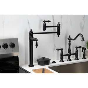 Duchess KS3700PKL Single-Hole Deck Mount Pot Filler, Matte Black