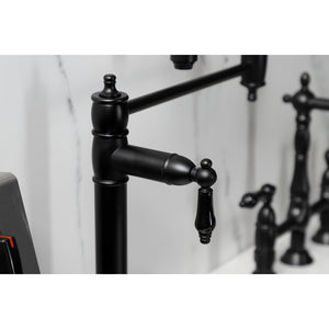 Duchess KS3700PKL Single-Hole Deck Mount Pot Filler, Matte Black