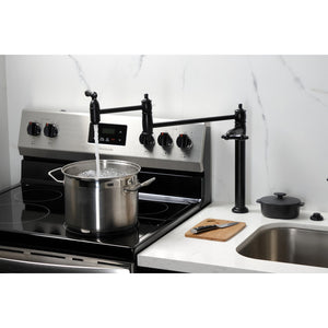 Duchess KS3700PKL Single-Hole Deck Mount Pot Filler, Matte Black