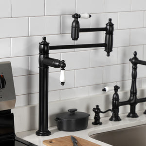Restoration KS3700PL Single-Hole Deck Mount Pot Filler, Matte Black