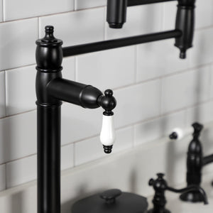 Restoration KS3700PL Single-Hole Deck Mount Pot Filler, Matte Black