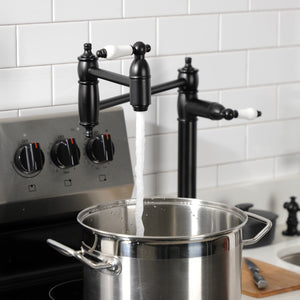 Restoration KS3700PL Single-Hole Deck Mount Pot Filler, Matte Black
