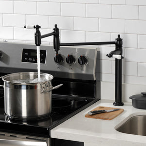 Restoration KS3700PL Single-Hole Deck Mount Pot Filler, Matte Black