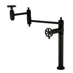 Belknap KS3700RX Two-Handle Deck Mount Pot Filler, Matte Black