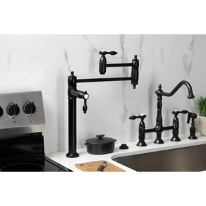 Tudor KS3700TAL Single-Hole Deck Mount Pot Filler, Matte Black