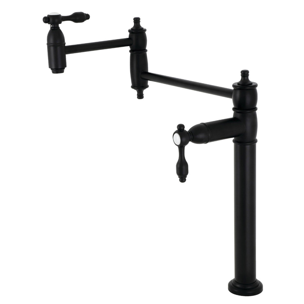 Tudor KS3700TAL Single-Hole Deck Mount Pot Filler, Matte Black