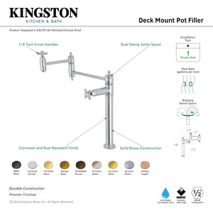 Restoration KS3701AX Single-Hole Deck Mount Pot Filler, Polished Chrome