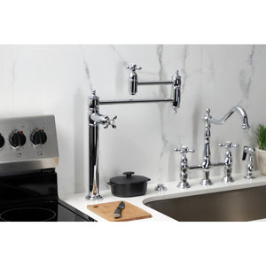 Restoration KS3701AX Single-Hole Deck Mount Pot Filler, Polished Chrome