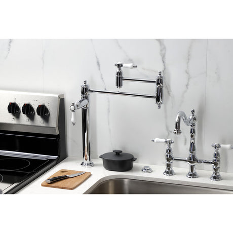 Bel-Air KS3701BPL Single-Hole Deck Mount Pot Filler, Polished Chrome