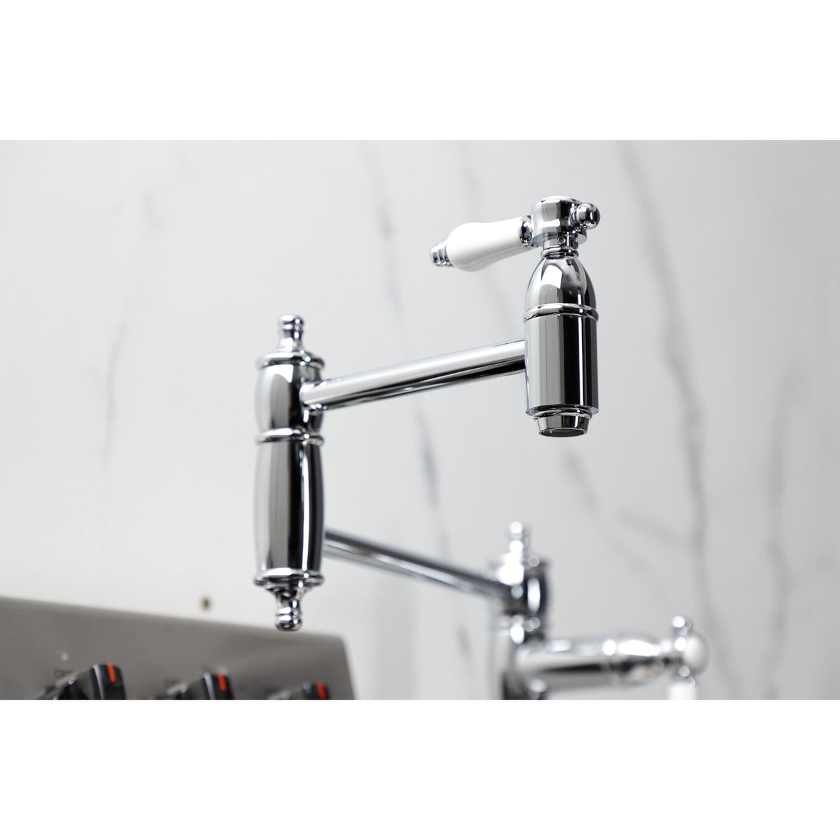 Bel-Air KS3701BPL Single-Hole Deck Mount Pot Filler, Polished Chrome