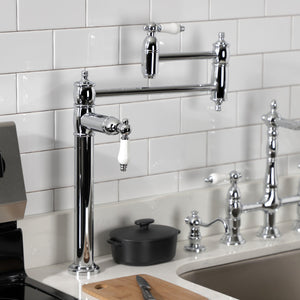 Restoration KS3701PL Single-Hole Deck Mount Pot Filler, Polished Chrome