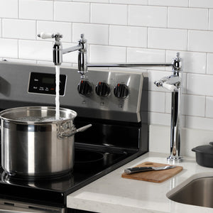 Restoration KS3701PL Single-Hole Deck Mount Pot Filler, Polished Chrome