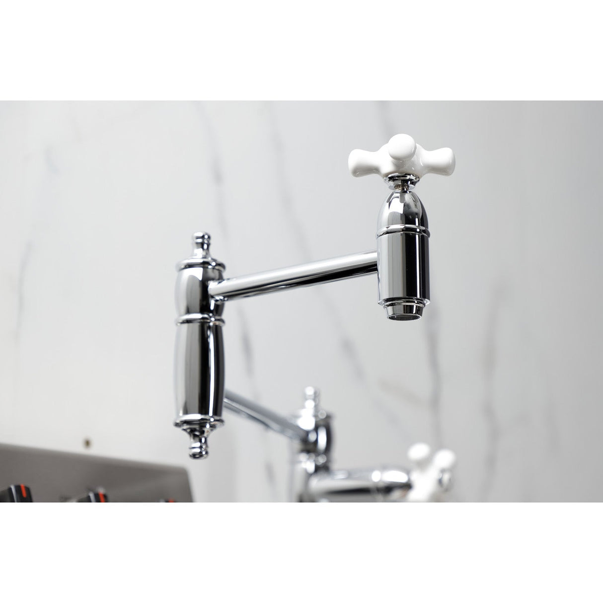 Restoration KS3701PX Single-Hole Deck Mount Pot Filler, Polished Chrome