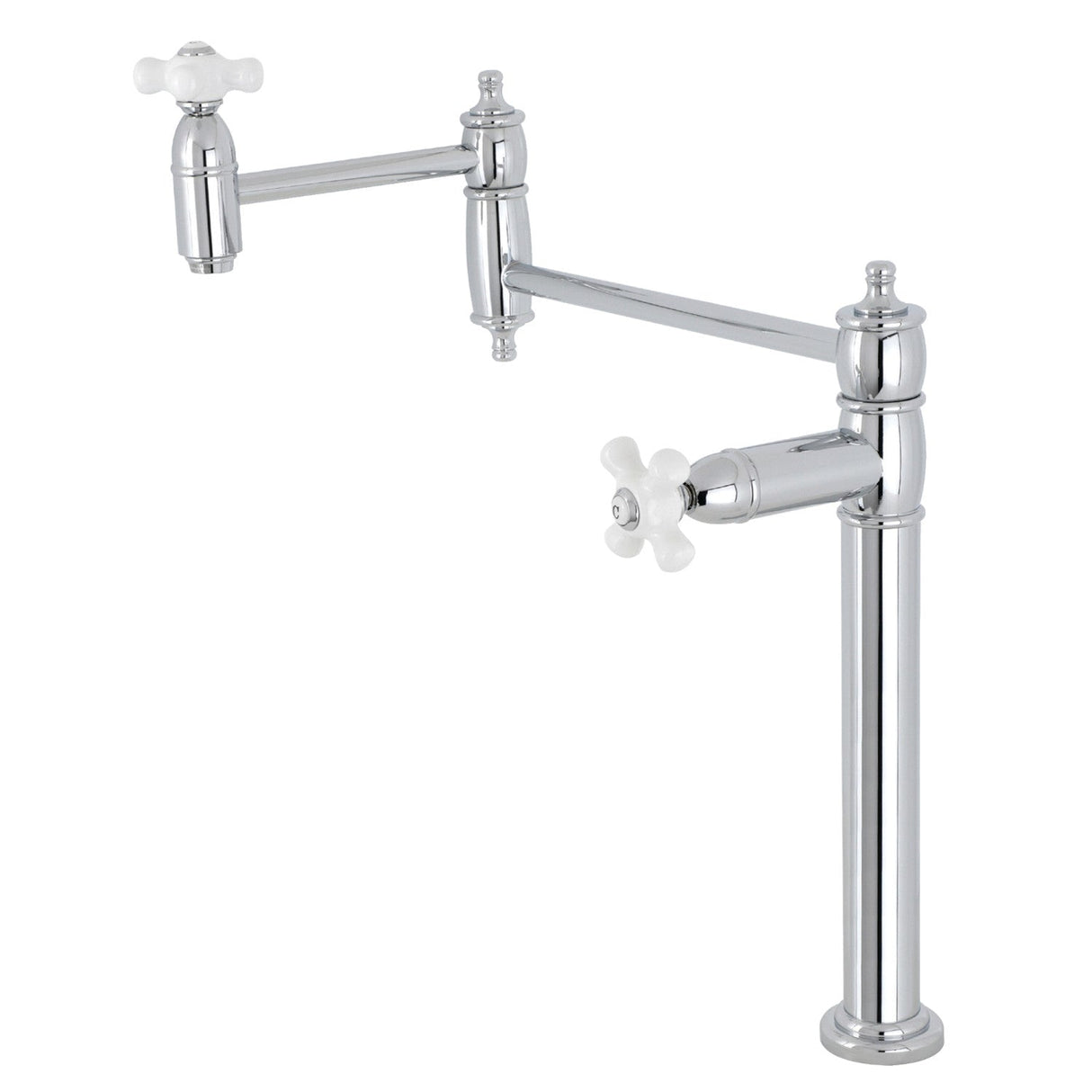 Restoration KS3701PX Single-Hole Deck Mount Pot Filler, Polished Chrome