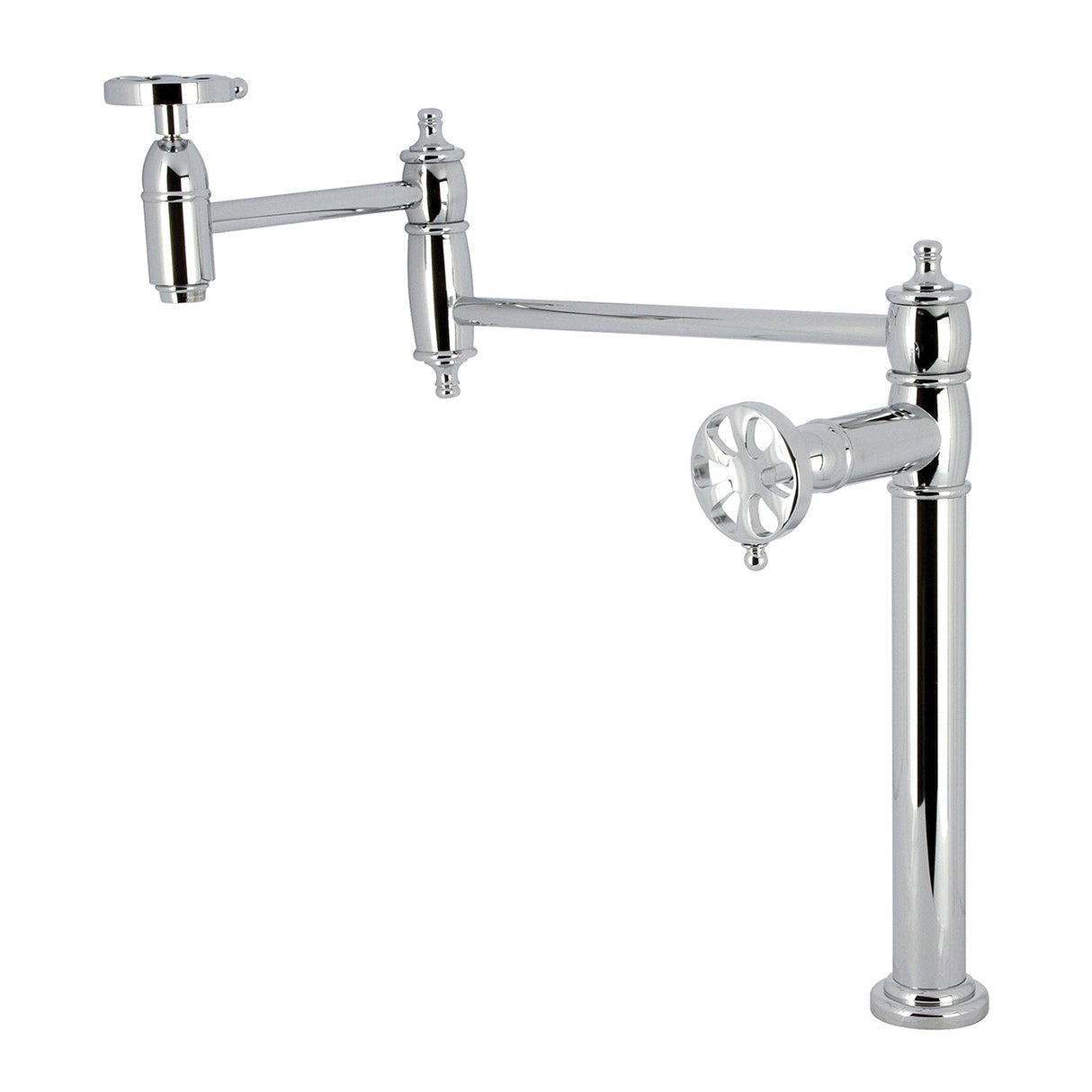 Belknap KS3701RX Two-Handle Deck Mount Pot Filler, Polished Chrome