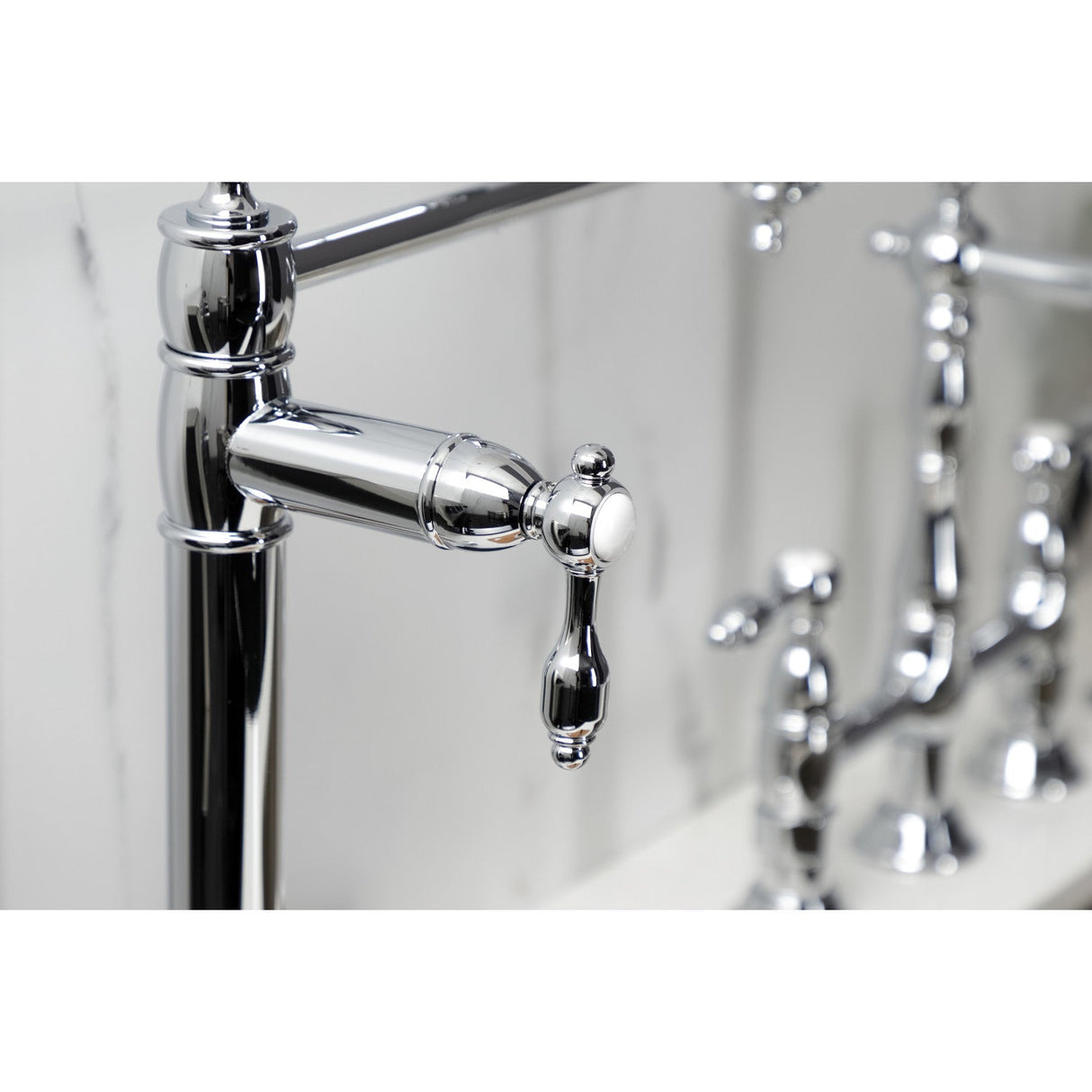 Tudor KS3701TAL Single-Hole Deck Mount Pot Filler, Polished Chrome