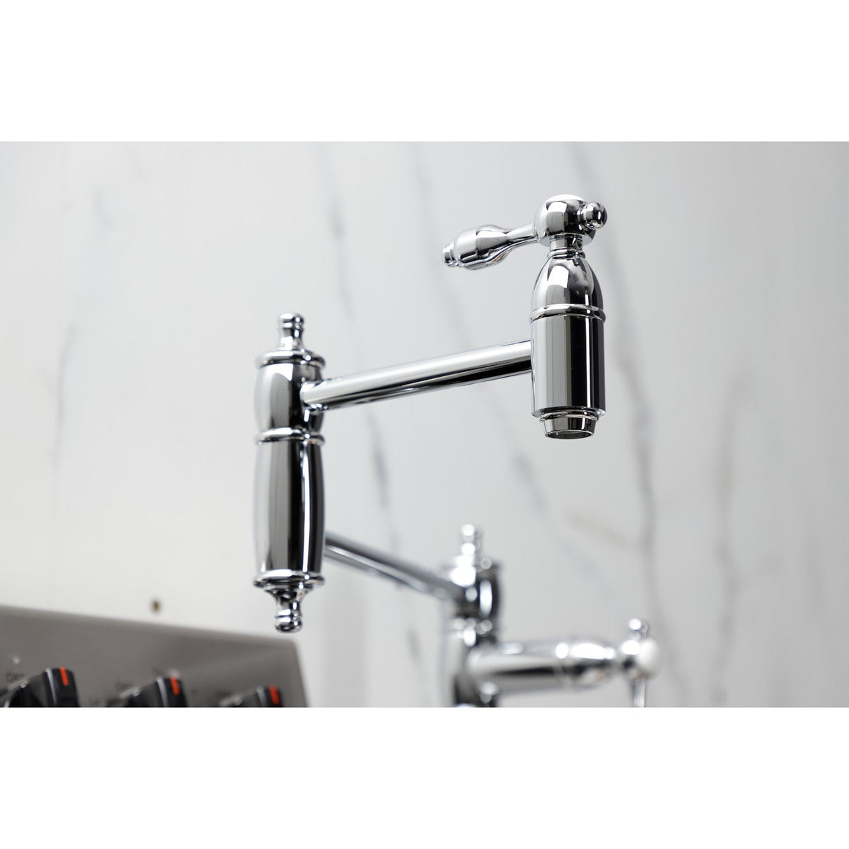 Tudor KS3701TAL Single-Hole Deck Mount Pot Filler, Polished Chrome