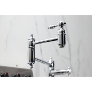 Tudor KS3701TAL Single-Hole Deck Mount Pot Filler, Polished Chrome