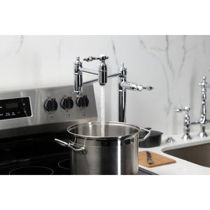 Tudor KS3701TAL Single-Hole Deck Mount Pot Filler, Polished Chrome