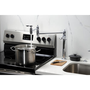 Tudor KS3701TAL Single-Hole Deck Mount Pot Filler, Polished Chrome