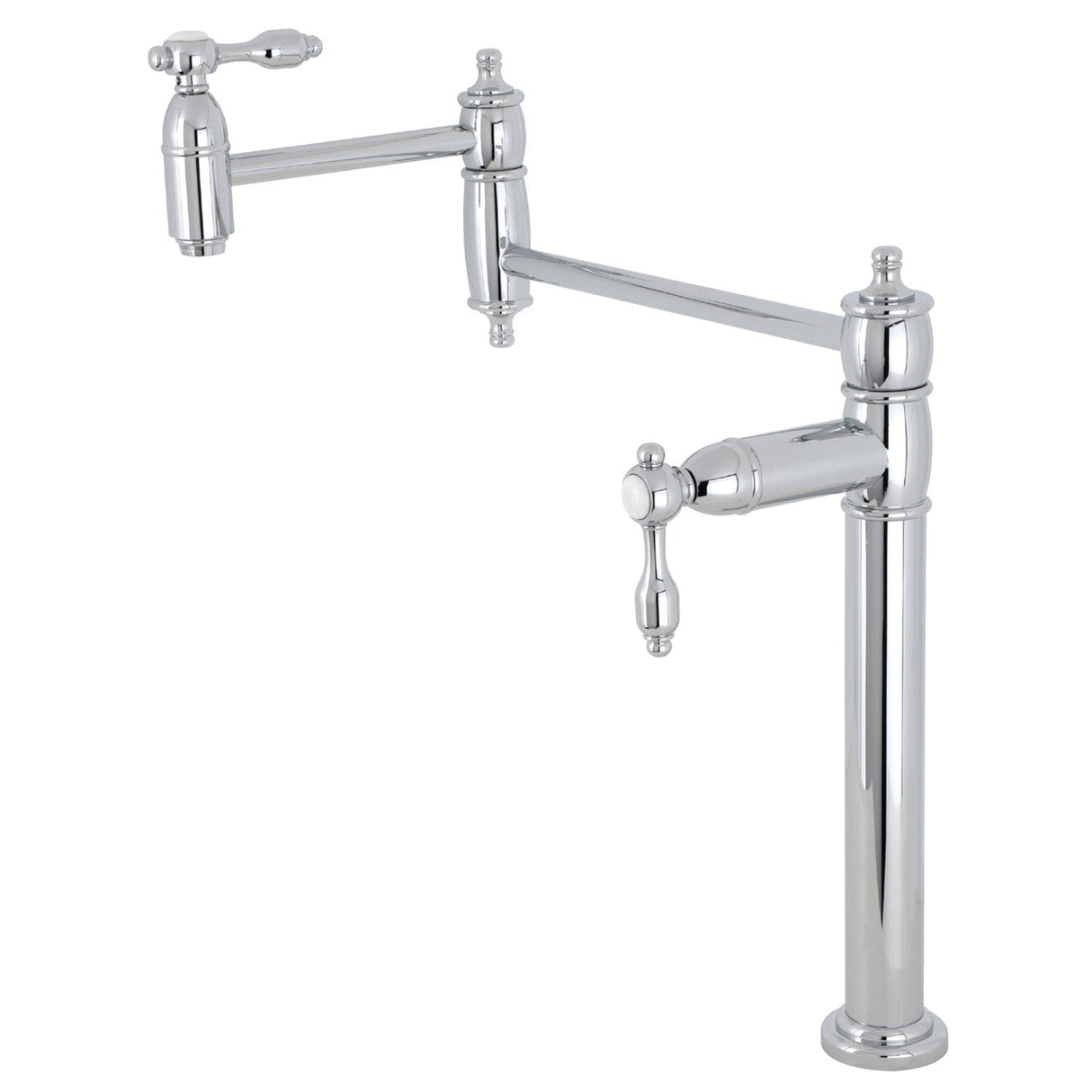 Tudor KS3701TAL Single-Hole Deck Mount Pot Filler, Polished Chrome