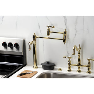 Heirloom KS3702BAL Single-Hole Deck Mount Pot Filler, Polished Brass
