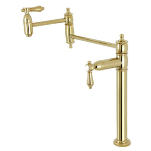 Heirloom KS3702BAL Single-Hole Deck Mount Pot Filler, Polished Brass