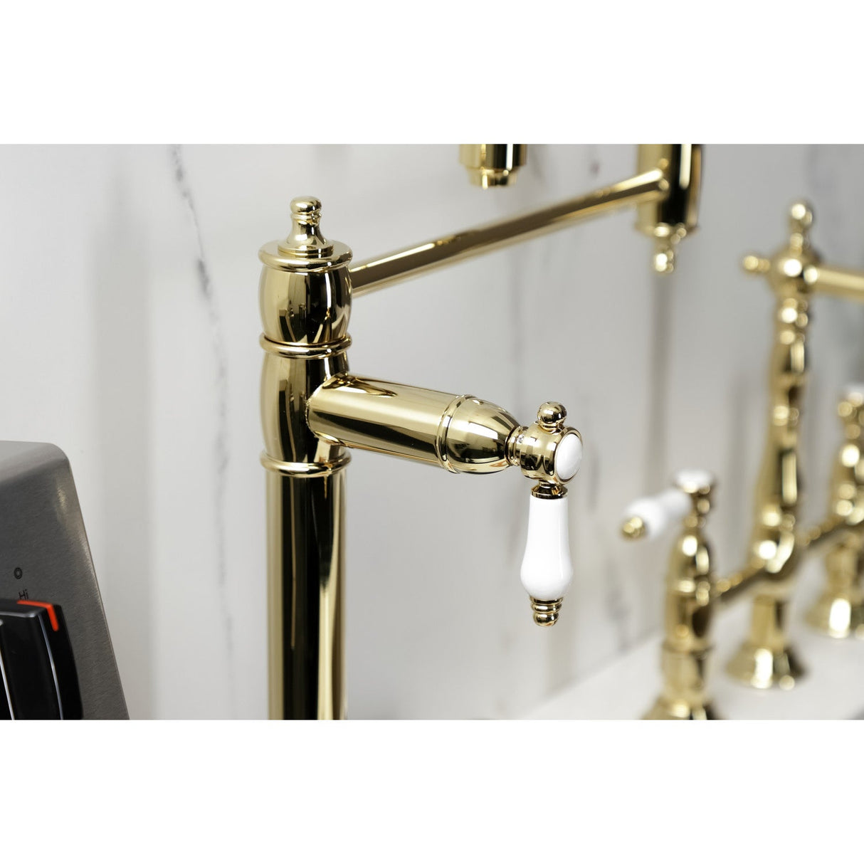Bel-Air KS3702BPL Single-Hole Deck Mount Pot Filler, Polished Brass