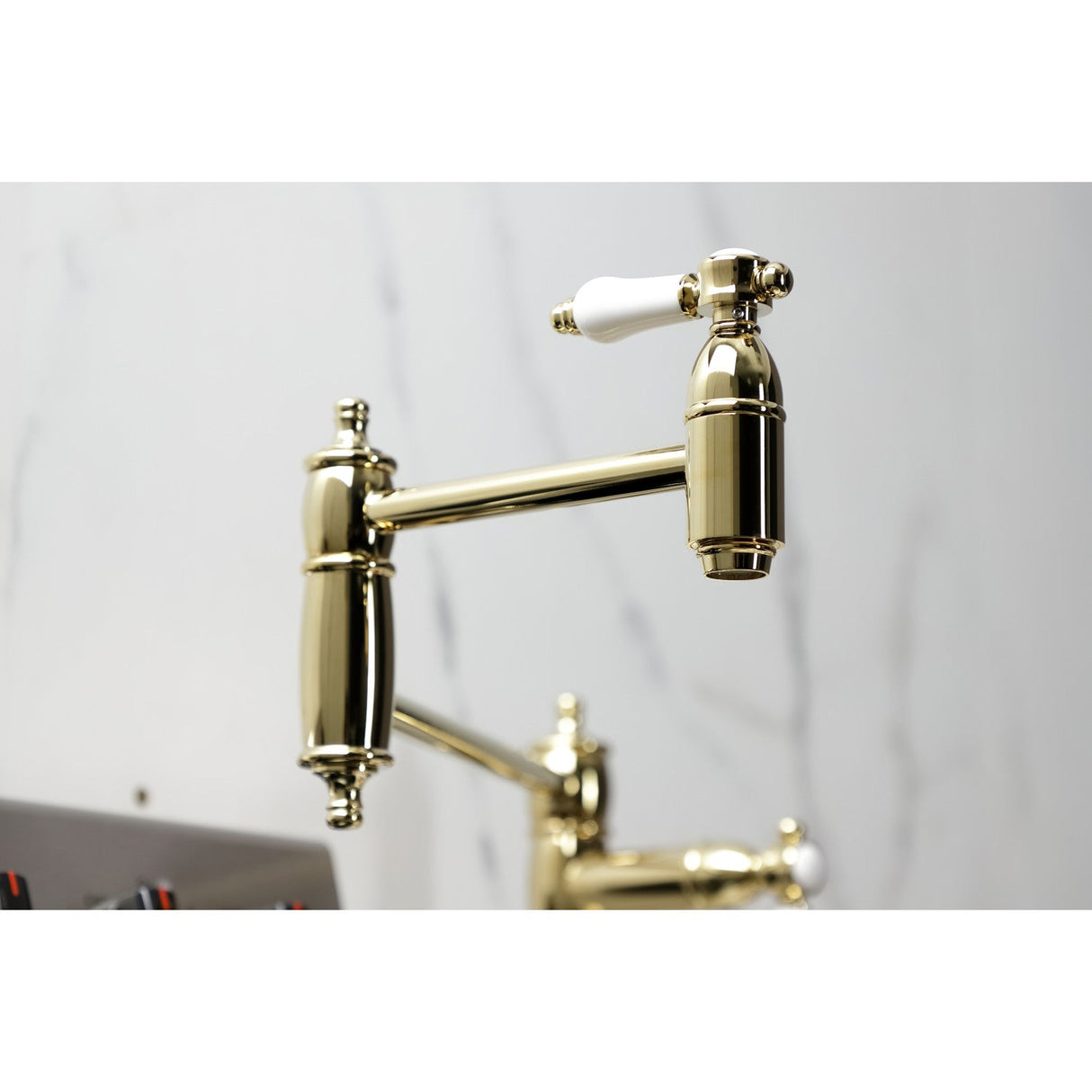 Bel-Air KS3702BPL Single-Hole Deck Mount Pot Filler, Polished Brass
