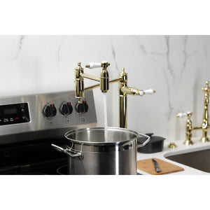 Bel-Air KS3702BPL Single-Hole Deck Mount Pot Filler, Polished Brass