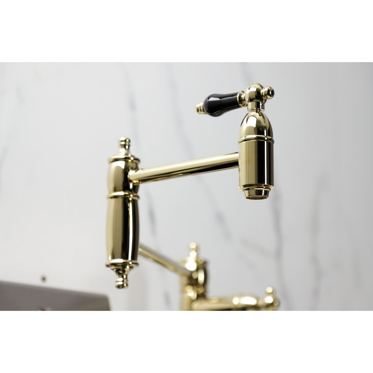 Duchess KS3702PKL Single-Hole Deck Mount Pot Filler, Polished Brass