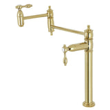 Tudor KS3702TAL Single-Hole Deck Mount Pot Filler, Polished Brass