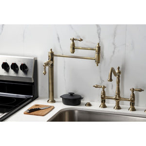 Restoration KS3703AL Single-Hole Deck Mount Pot Filler, Antique Brass