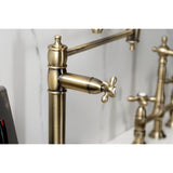 Restoration KS3703AX Single-Hole Deck Mount Pot Filler, Antique Brass