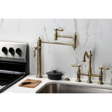 Heirloom KS3703BAL Single-Hole Deck Mount Pot Filler, Antique Brass