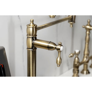 Tudor KS3703TAL Single-Hole Deck Mount Pot Filler, Antique Brass