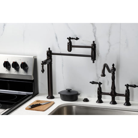 Restoration KS3705AL Single-Hole Deck Mount Pot Filler, Oil Rubbed Bronze