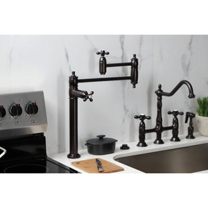 Restoration KS3705AX Single-Hole Deck Mount Pot Filler, Oil Rubbed Bronze