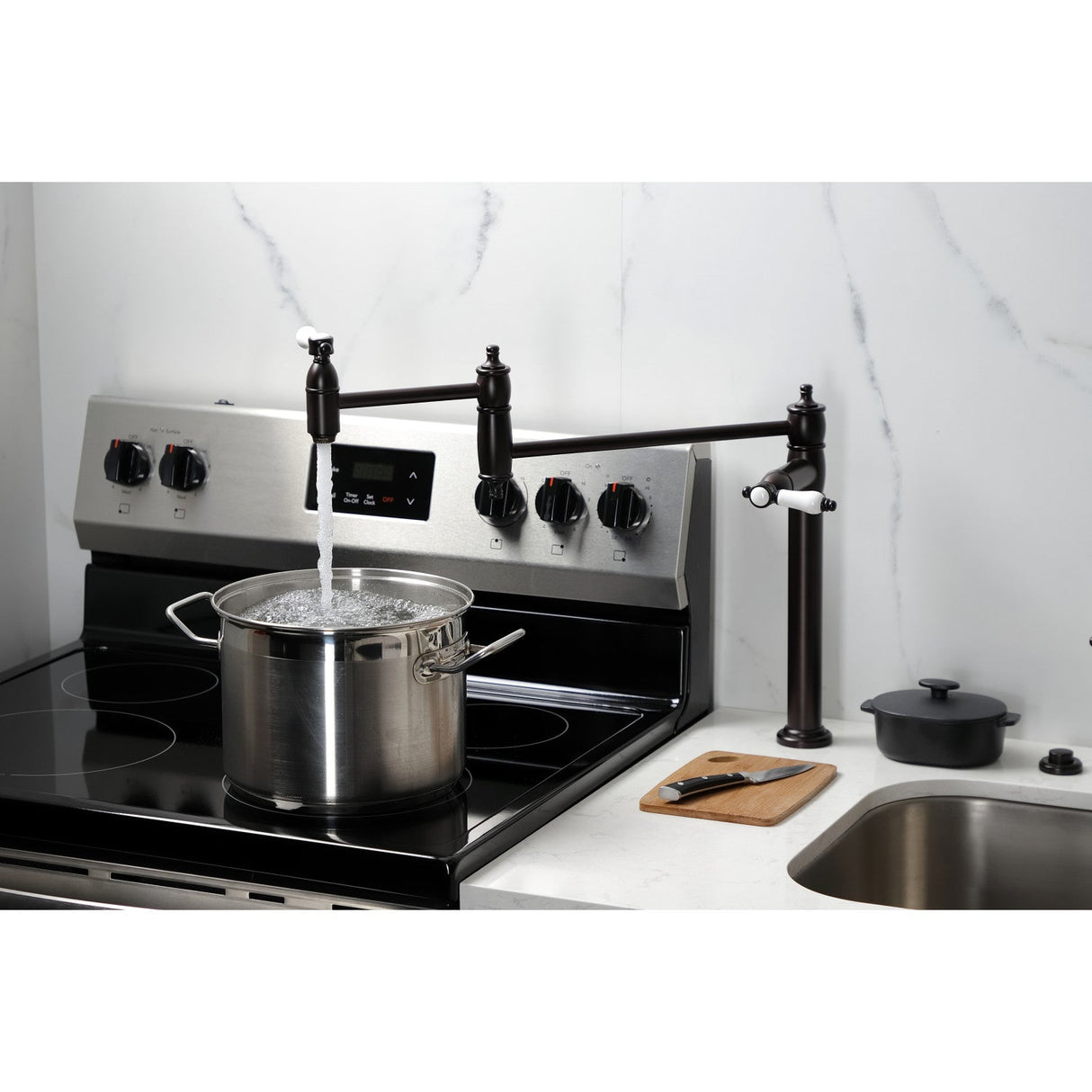 Bel-Air KS3705BPL Single-Hole Deck Mount Pot Filler, Oil Rubbed Bronze