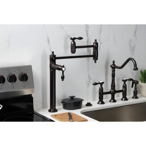 Tudor KS3705TAL Single-Hole Deck Mount Pot Filler, Oil Rubbed Bronze